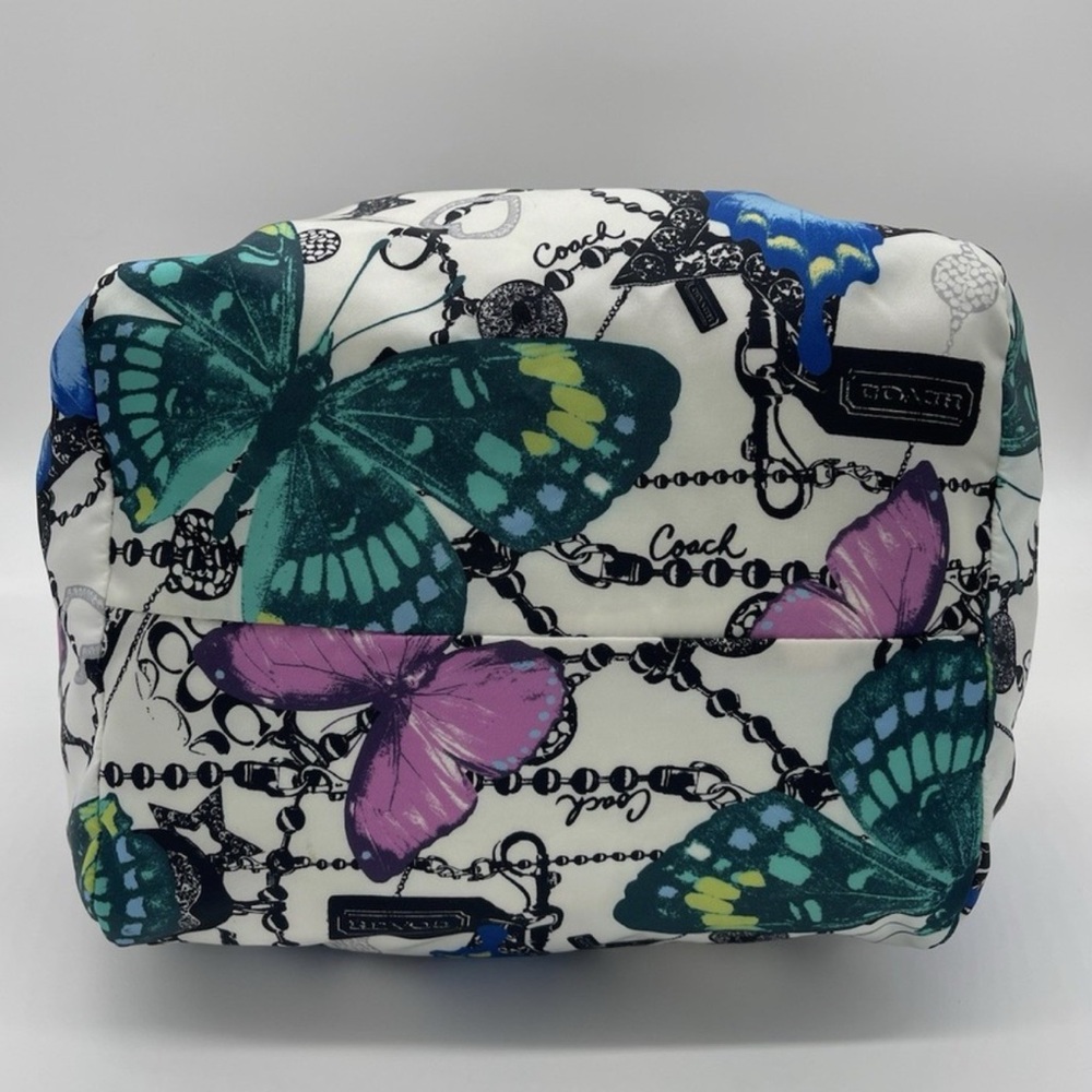 Vintage LIMITED EDITION Coach Colorful Butterfly Print Tote Bag - Picture 2 of 8